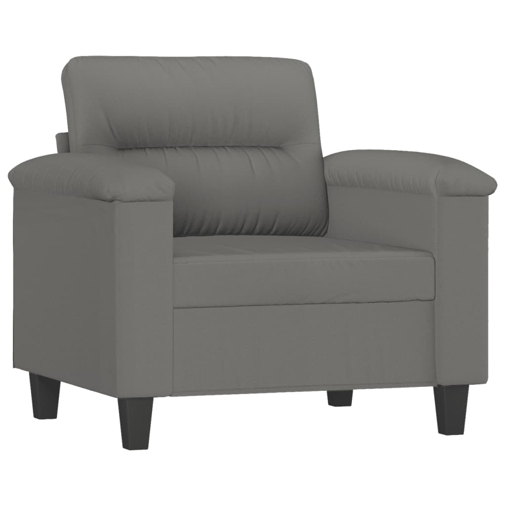 4-dijelni set sofa s jastucima tamnosivi od mikrovlakana