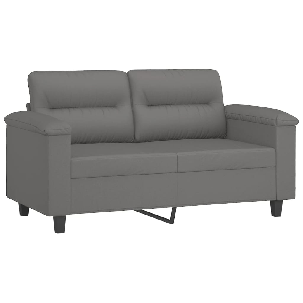 4-dijelni set sofa s jastucima tamnosivi od mikrovlakana