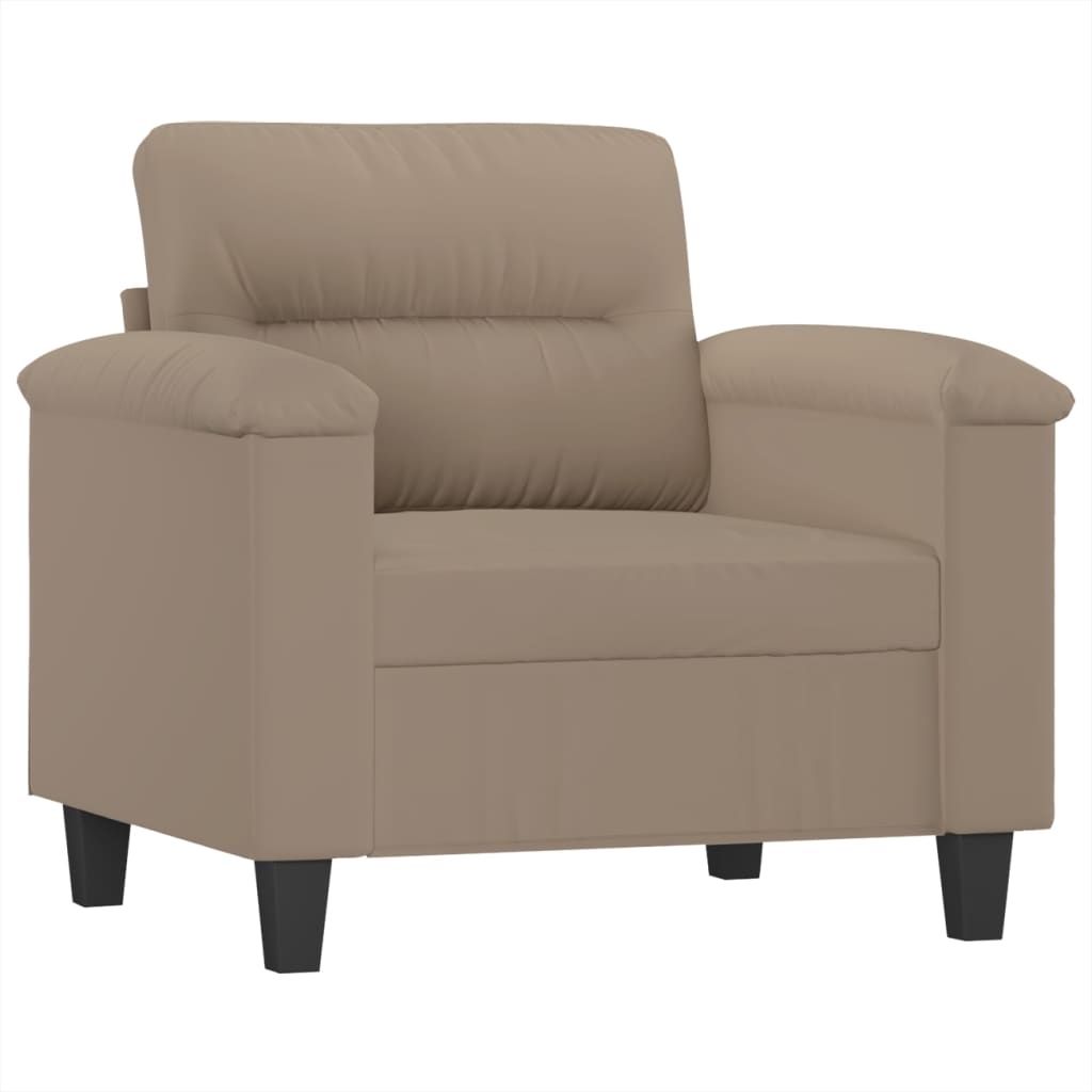 4-dijelni set sofa s jastucima smeđesivi od mikrovlakana