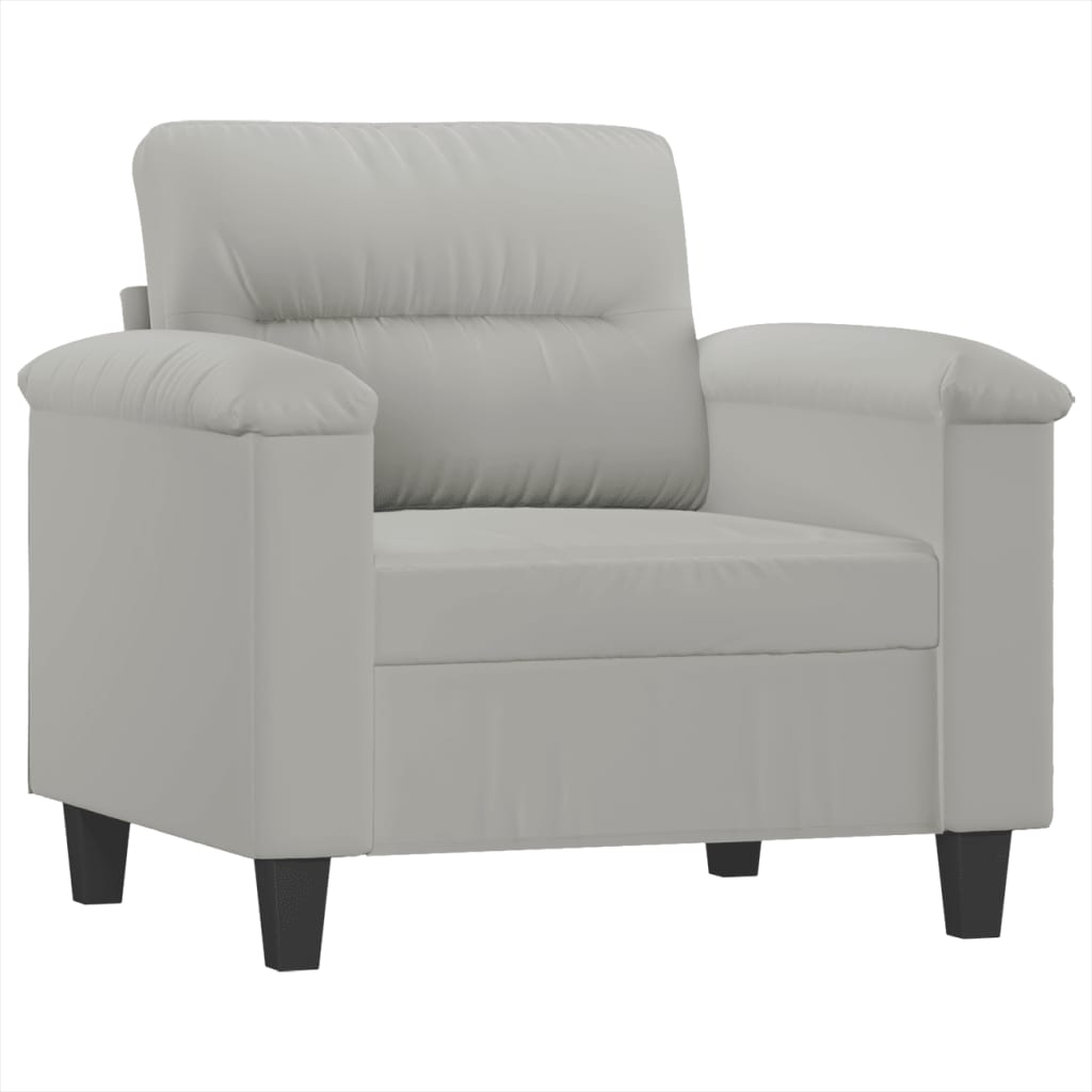 4-dijelni set sofa s jastucima svjetlosivi od mikrovlakana