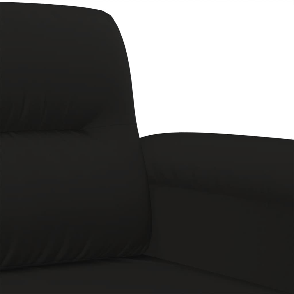 4-dijelni set sofa s jastucima crni od mikrovlakana