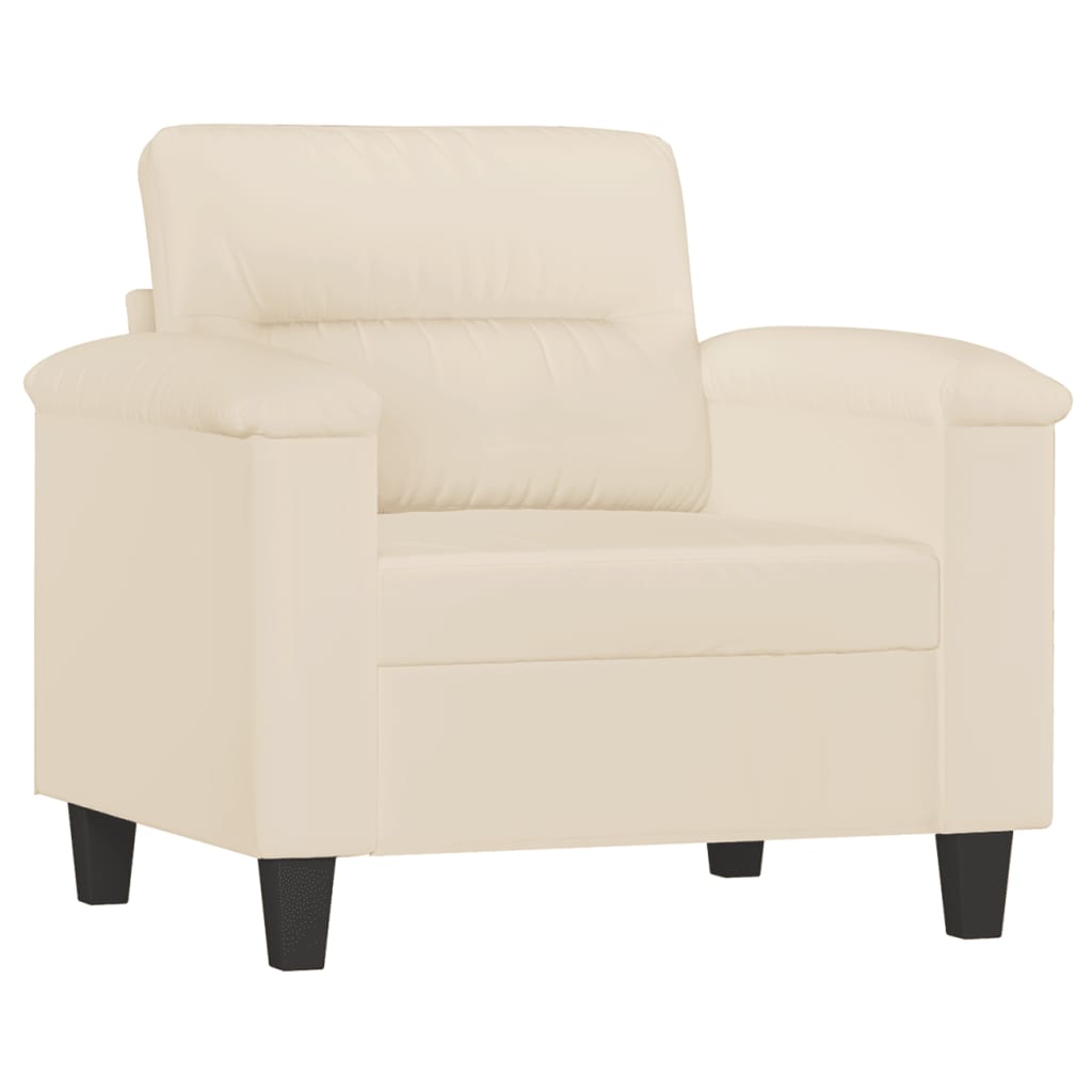 4-dijelni set sofa s jastucima bež od mikrovlakana