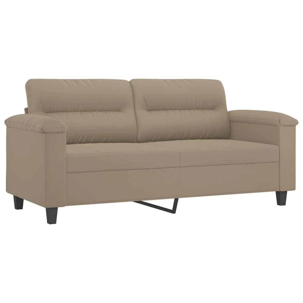 3-dijelni set sofa s jastucima smeđesivi od mikrovlakana
