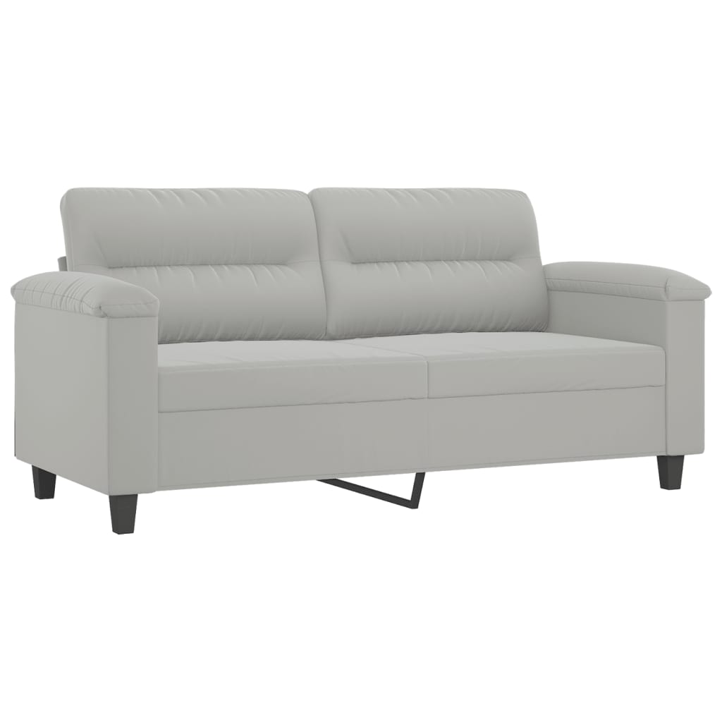 2-dijelni set sofa s jastucima svjetlosivi od mikrovlakana