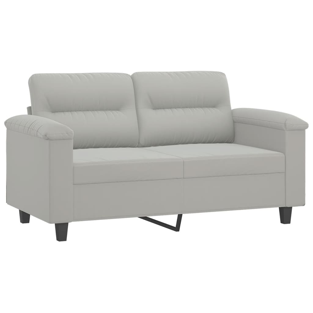 3-dijelni set sofa s jastucima svjetlosivi od mikrovlakana
