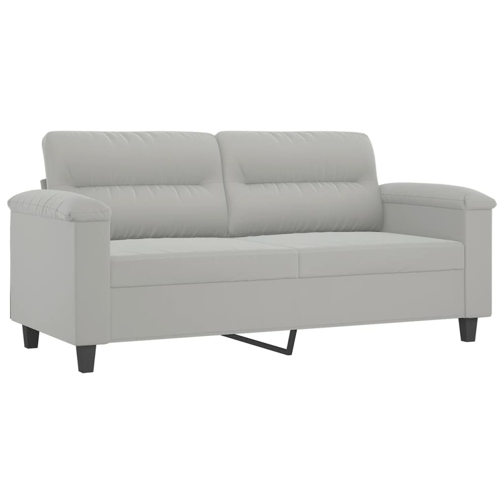 3-dijelni set sofa s jastucima svjetlosivi od mikrovlakana