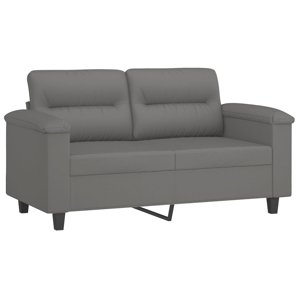 3-dijelni set sofa s jastucima tamnosivi od mikrovlakana