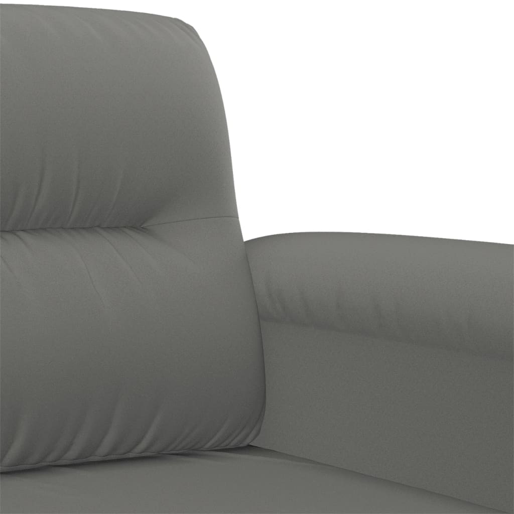 3-dijelni set sofa s jastucima tamnosivi od mikrovlakana