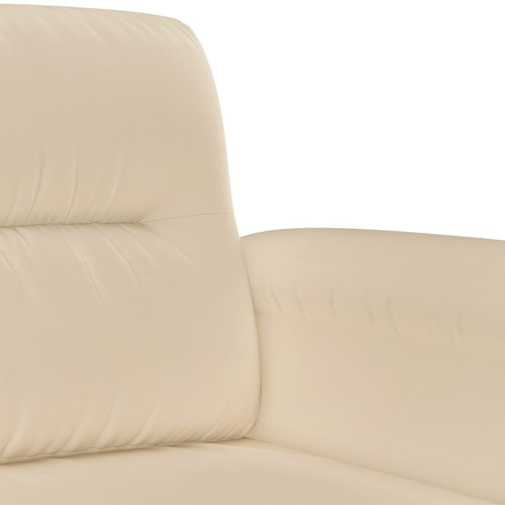 2-dijelni set sofa s jastucima krem od mikrovlakana