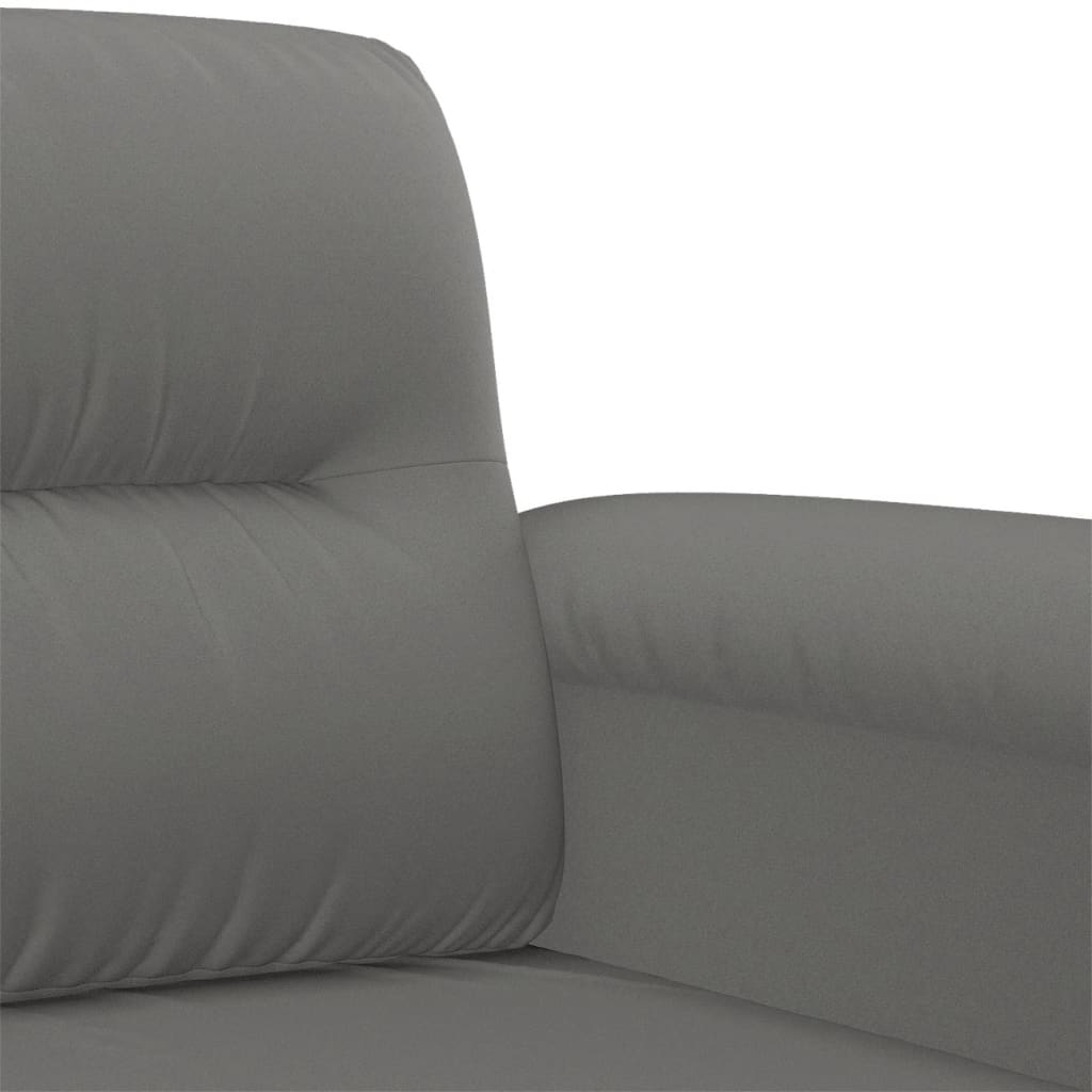 3-dijelni set sofa s jastucima tamnosivi od mikrovlakana