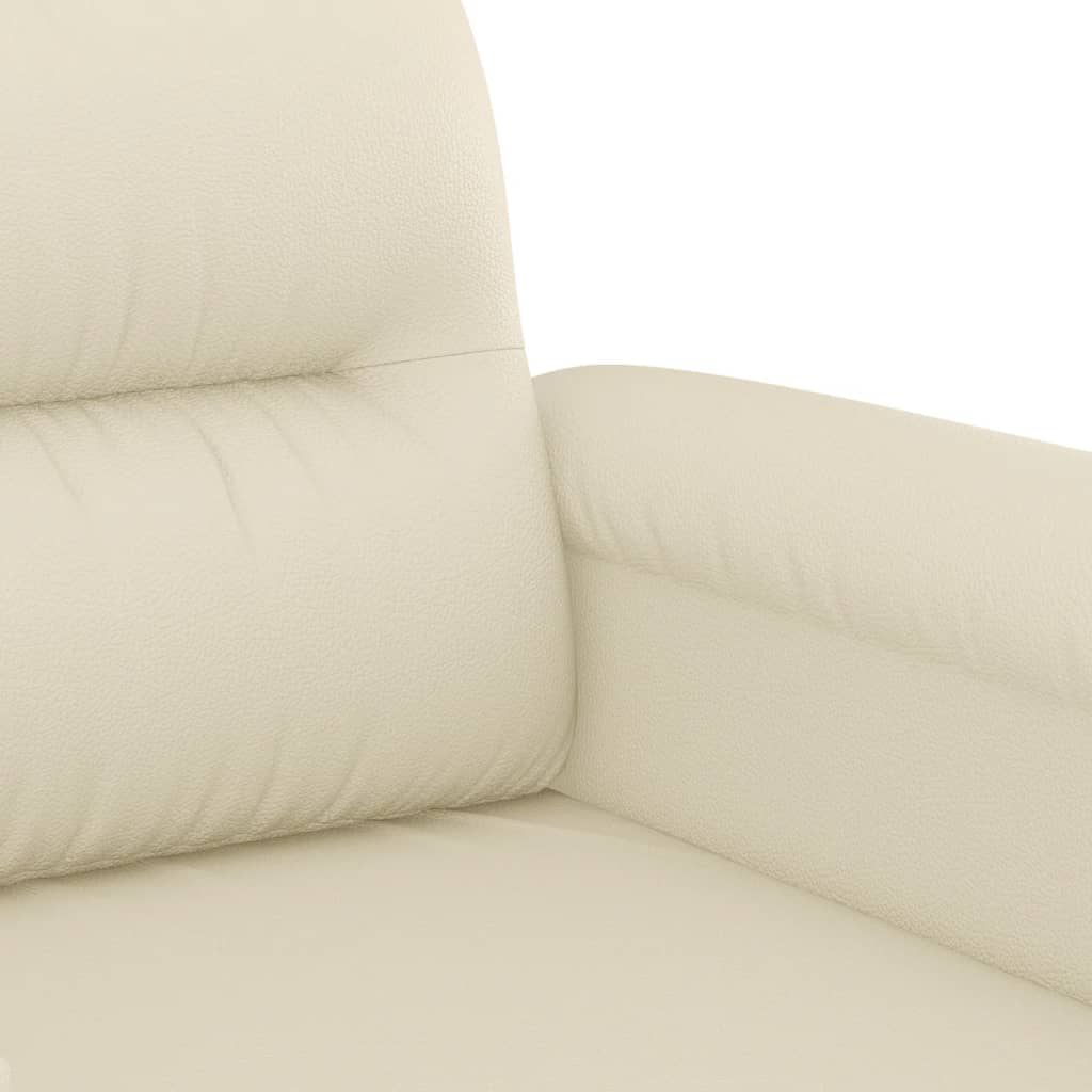2-dijelni set sofa s jastucima krem od umjetne kože