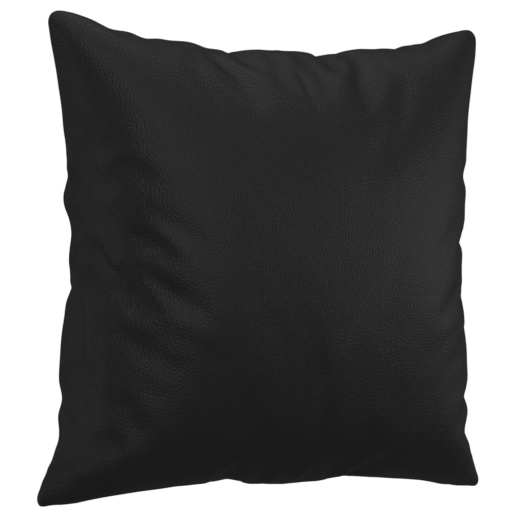 3-dijelni set sofa s jastucima crna od umjetne kože