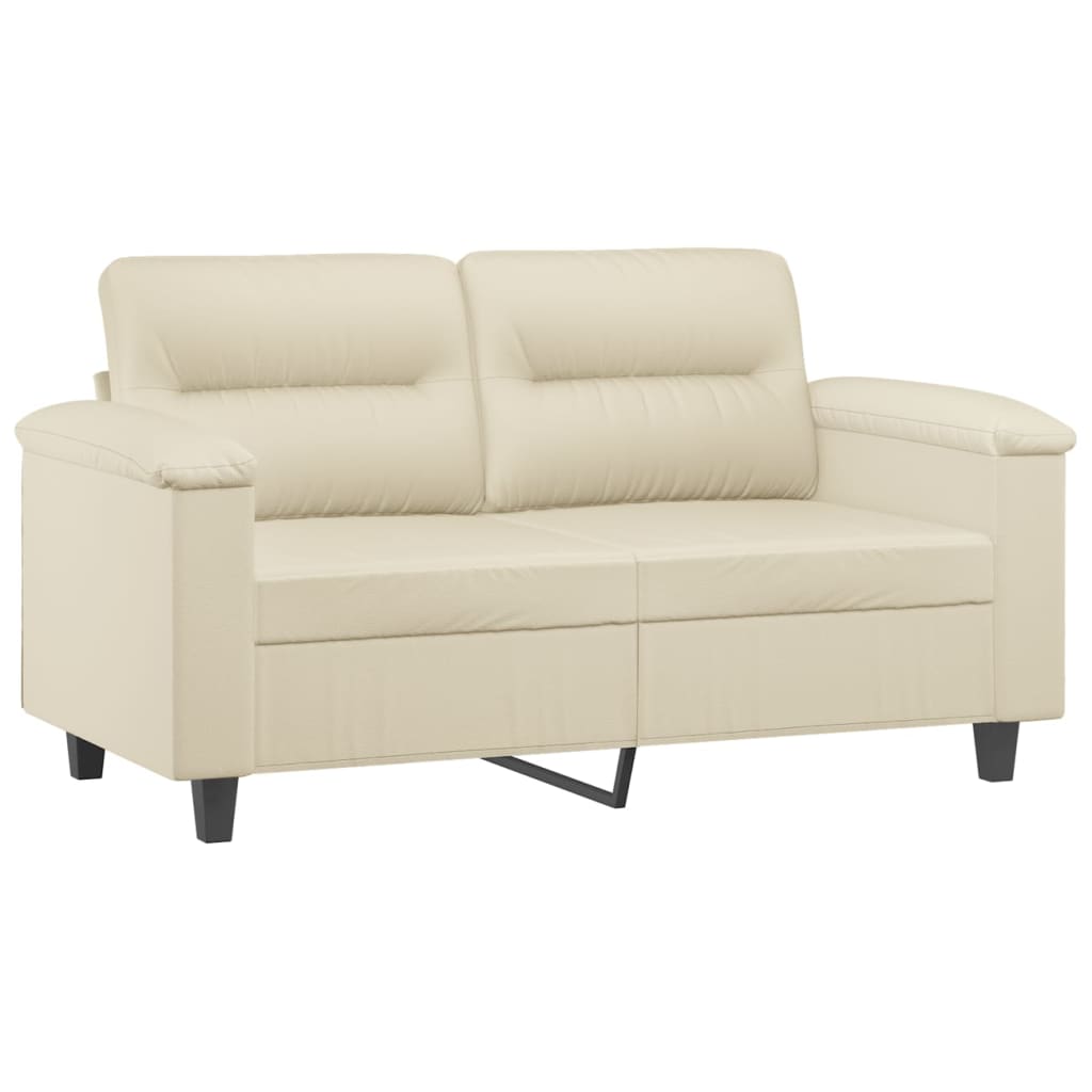 3-dijelni set sofa s jastucima krem od umjetne kože