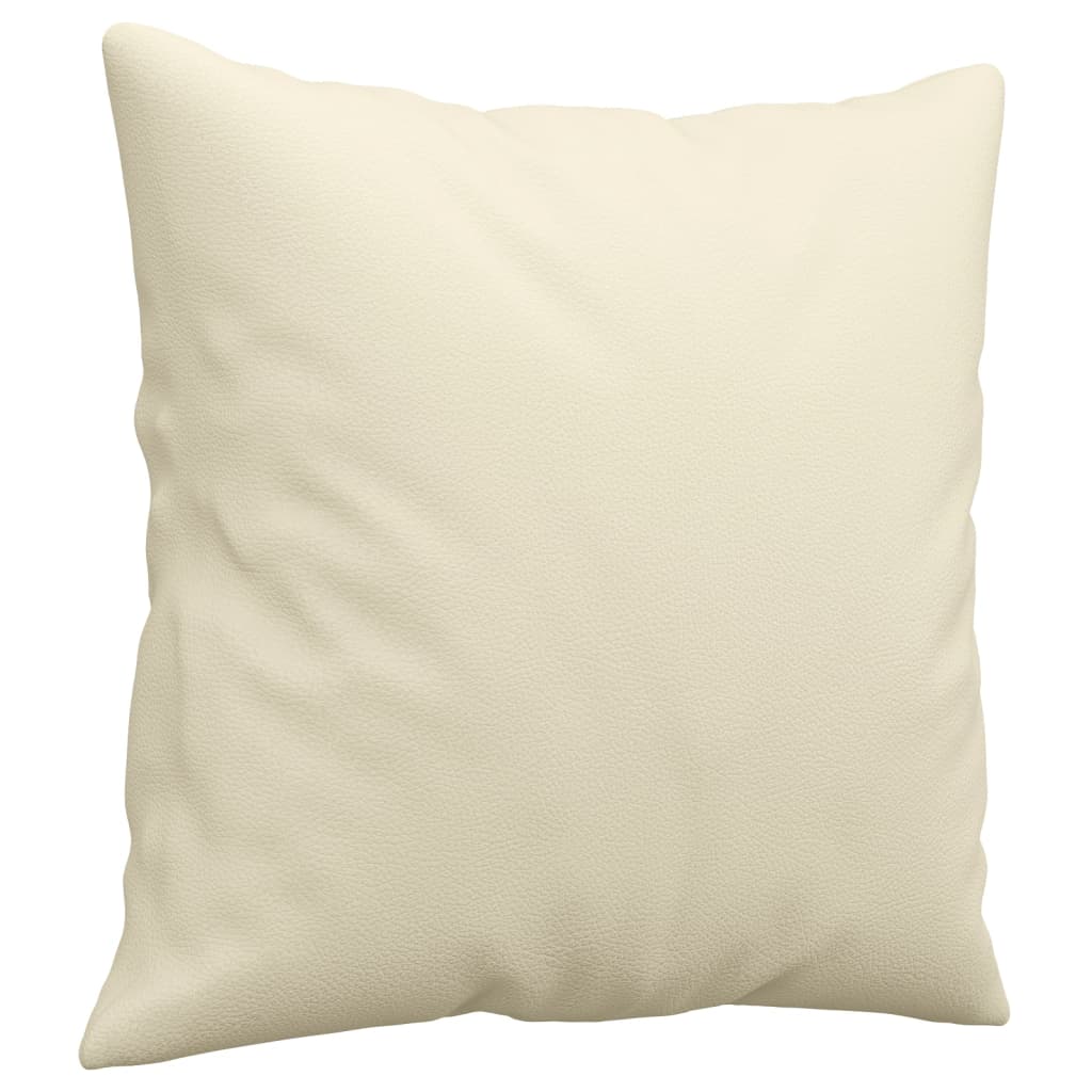 3-dijelni set sofa s jastucima krem od umjetne kože