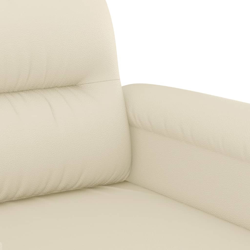 3-dijelni set sofa s jastucima krem od umjetne kože