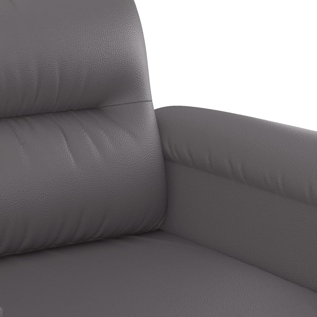 3-dijelni set sofa s jastucima sivi od umjetne kože