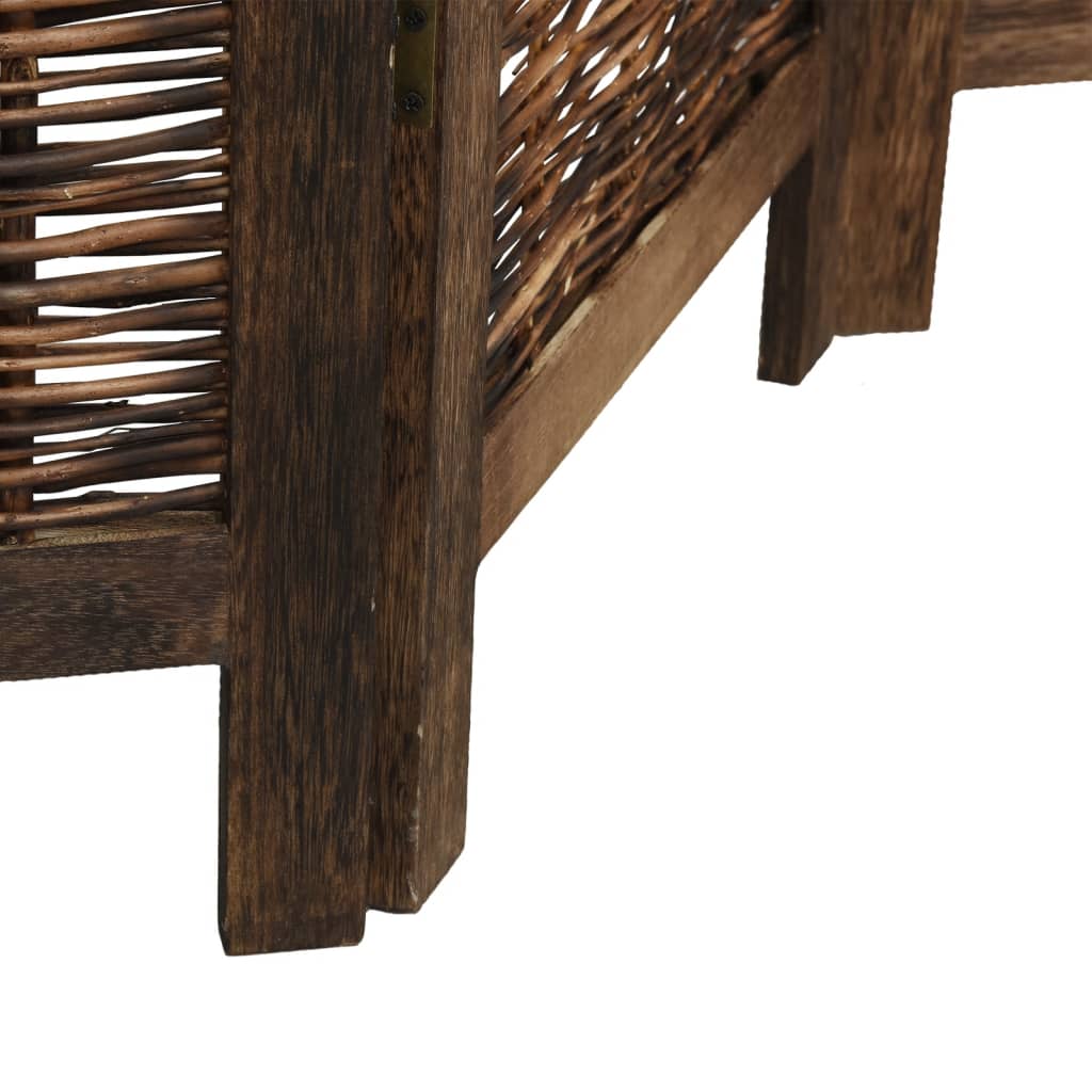 Sobna pregrada s 4 panela tamnosmeđa masivno drvo paulovnije