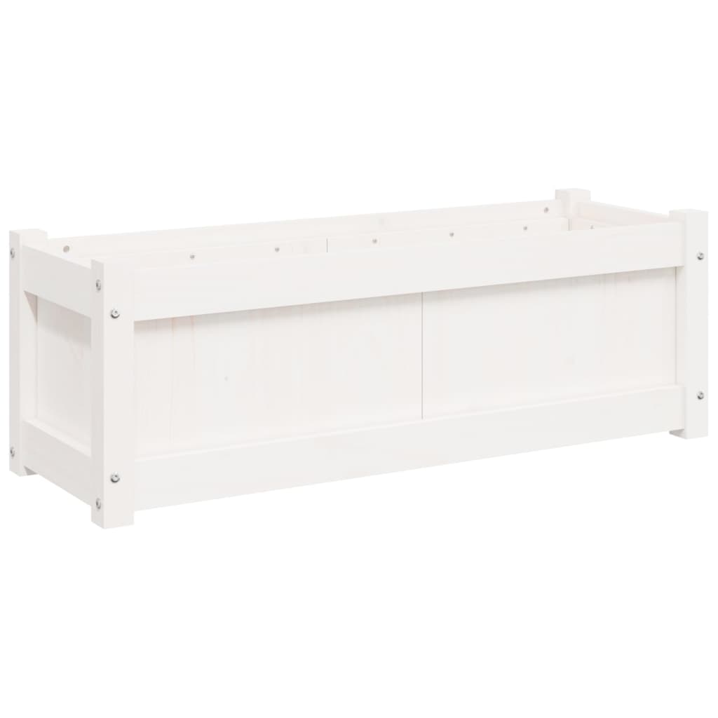 Vrtna sadilica bijela 90x31x31 cm od masivne borovine