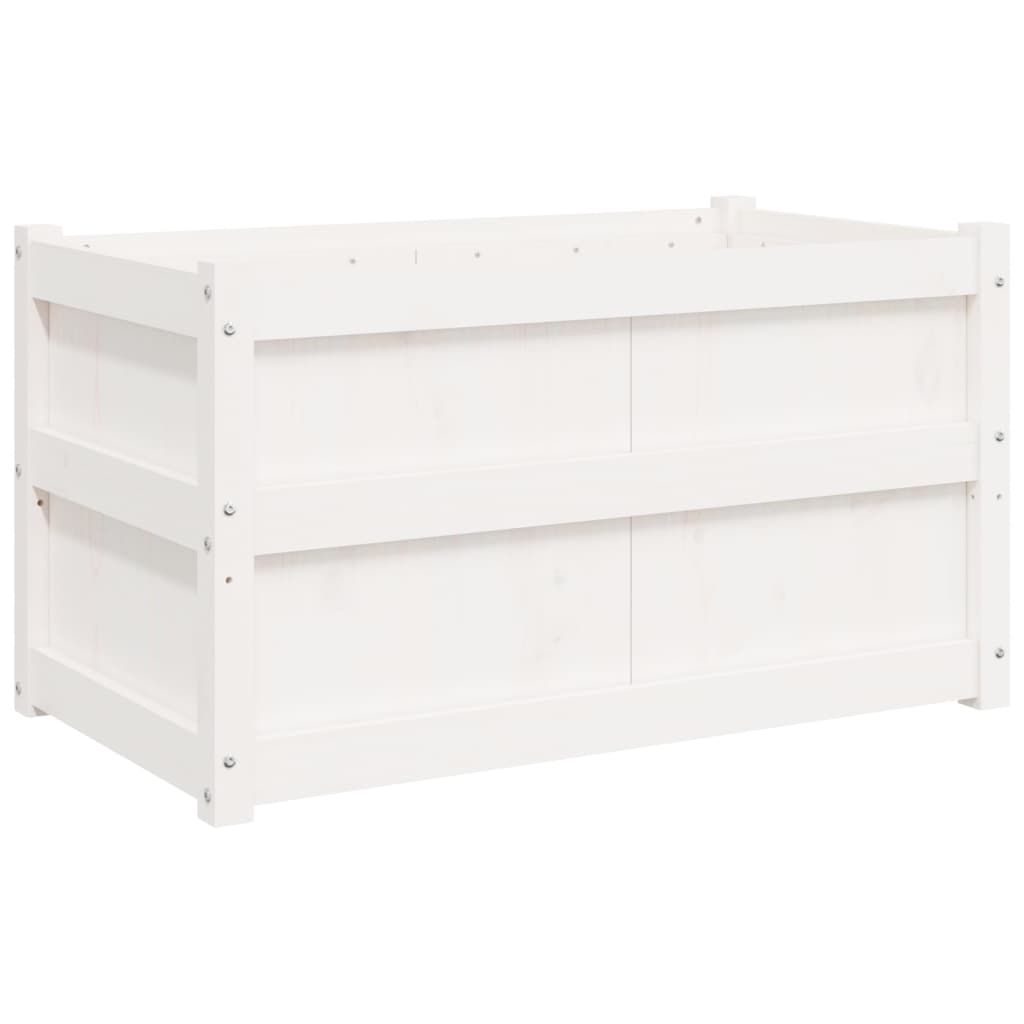 Vrtna sadilica bijela 90x50x50 cm od masivne borovine