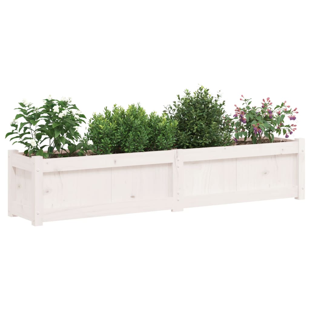 Vrtna sadilica bijela 150 x 31 x 31 cm od masivne borovine