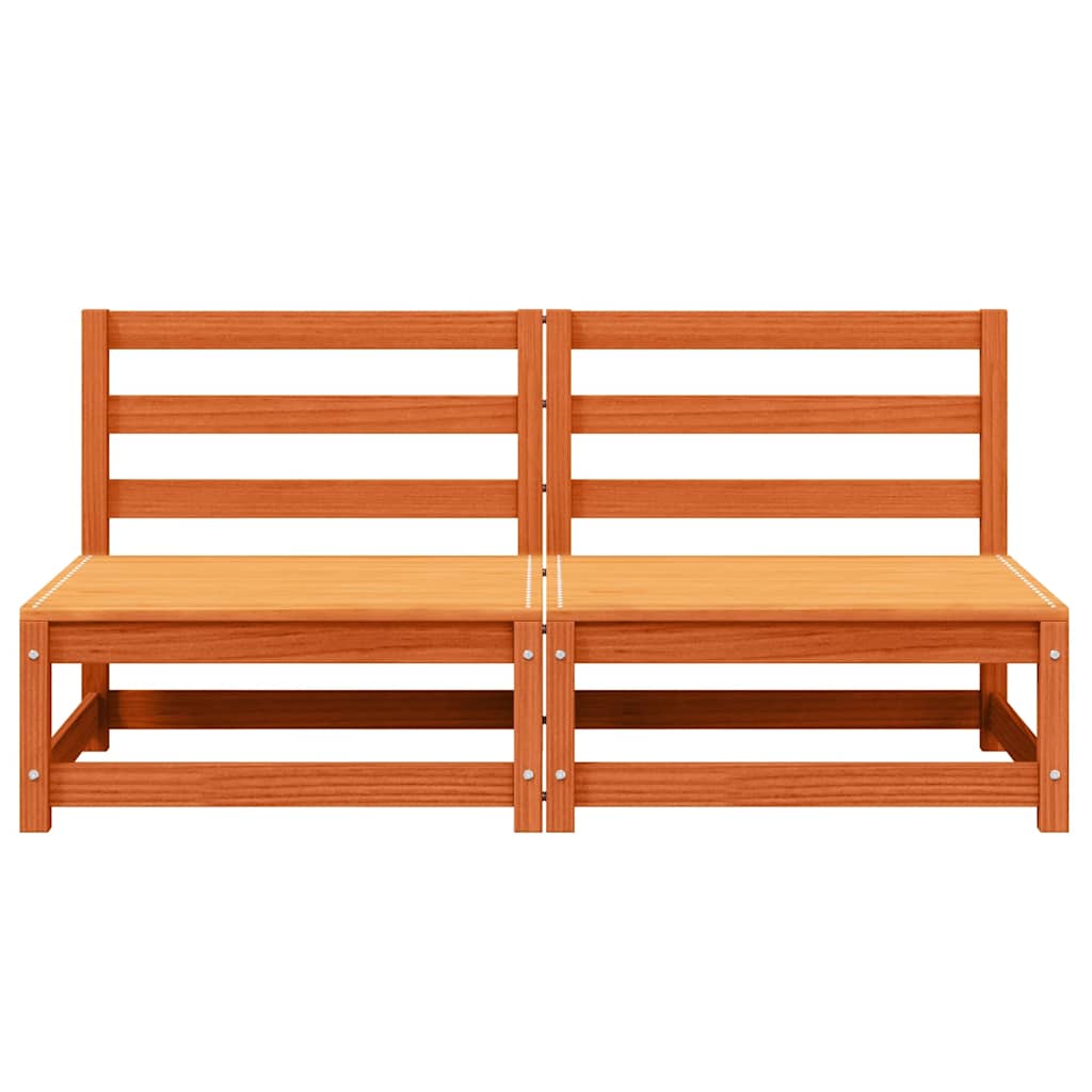 Vrtne sofe bez naslona za ruke 2 kom smeđe 70x70x67cm borovina