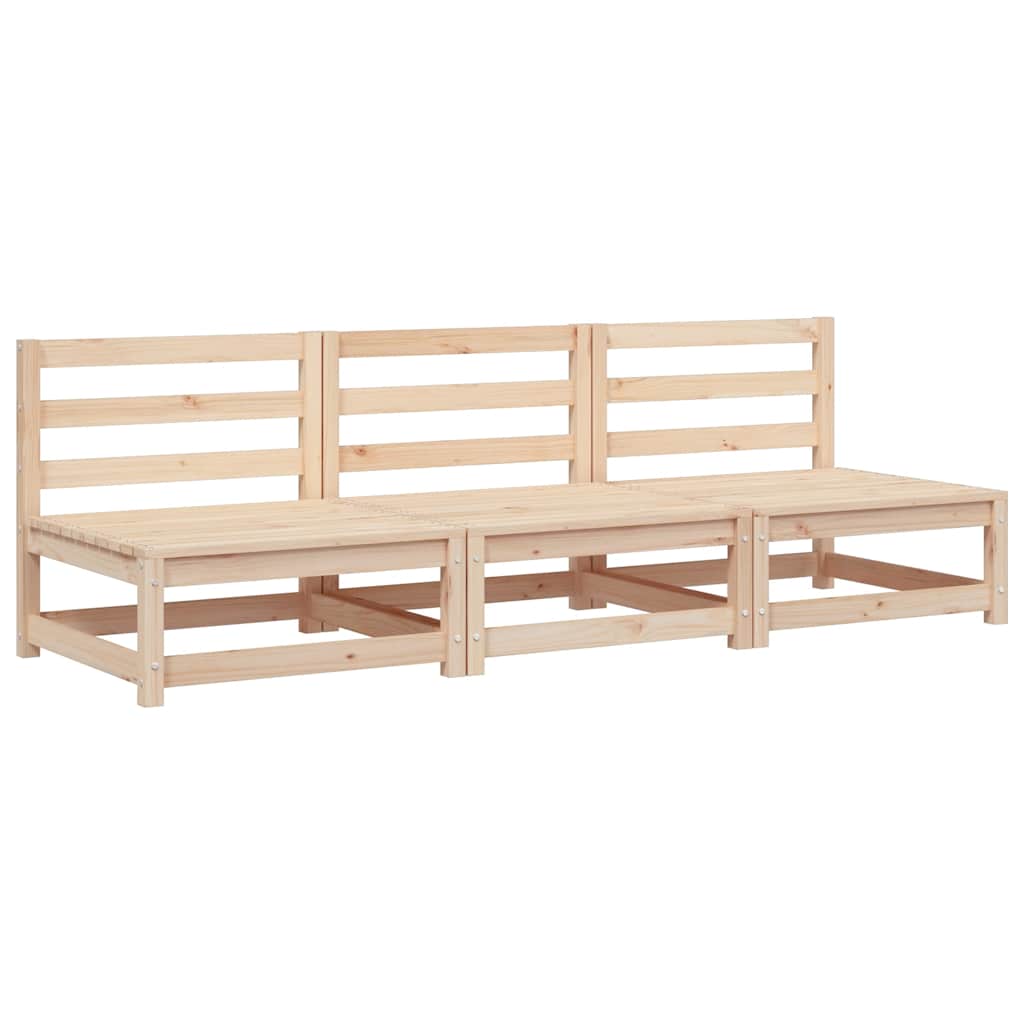 Vrtne sofe bez naslona za ruke 3 kom 70x70x67 cm borovina