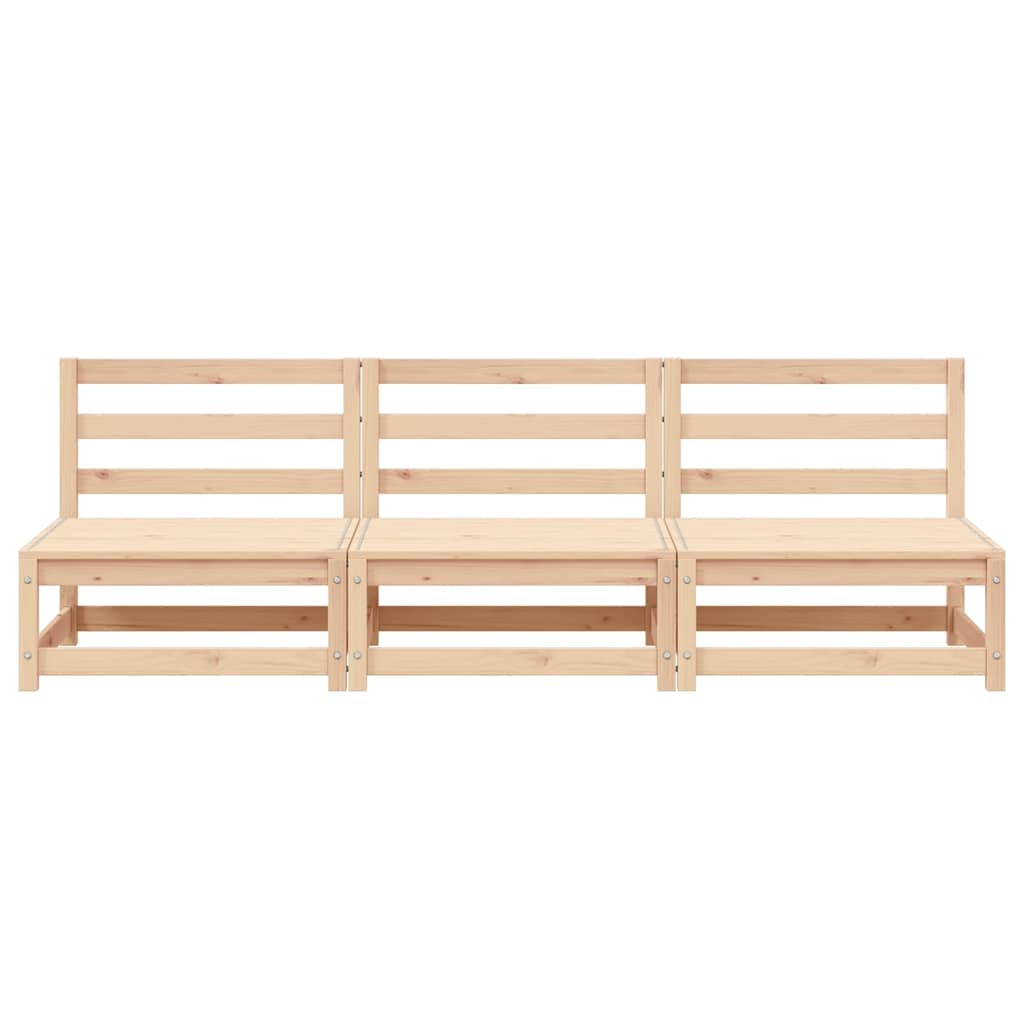 Vrtne sofe bez naslona za ruke 3 kom 70x70x67 cm borovina