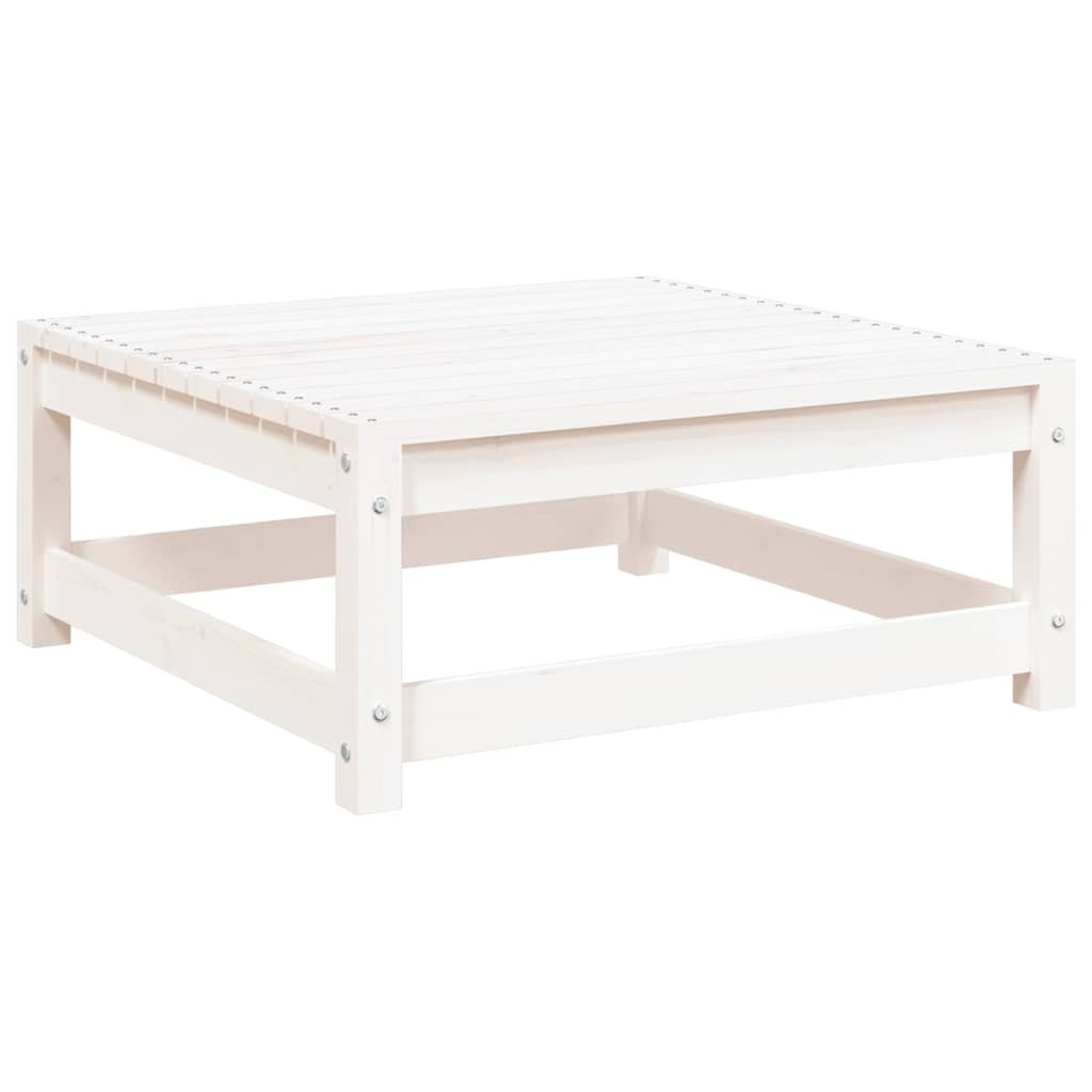 Vrtni tabure bijeli 70 x 70 x 30 cm od masivne borovine