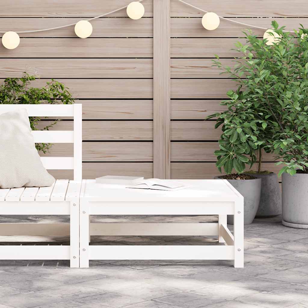 Vrtni tabure bijeli 70 x 70 x 30 cm od masivne borovine