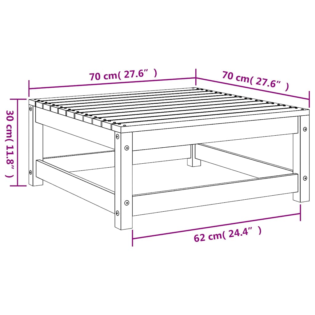 Vrtni tabure 70 x 70 x 30 cm od masivne duglazije