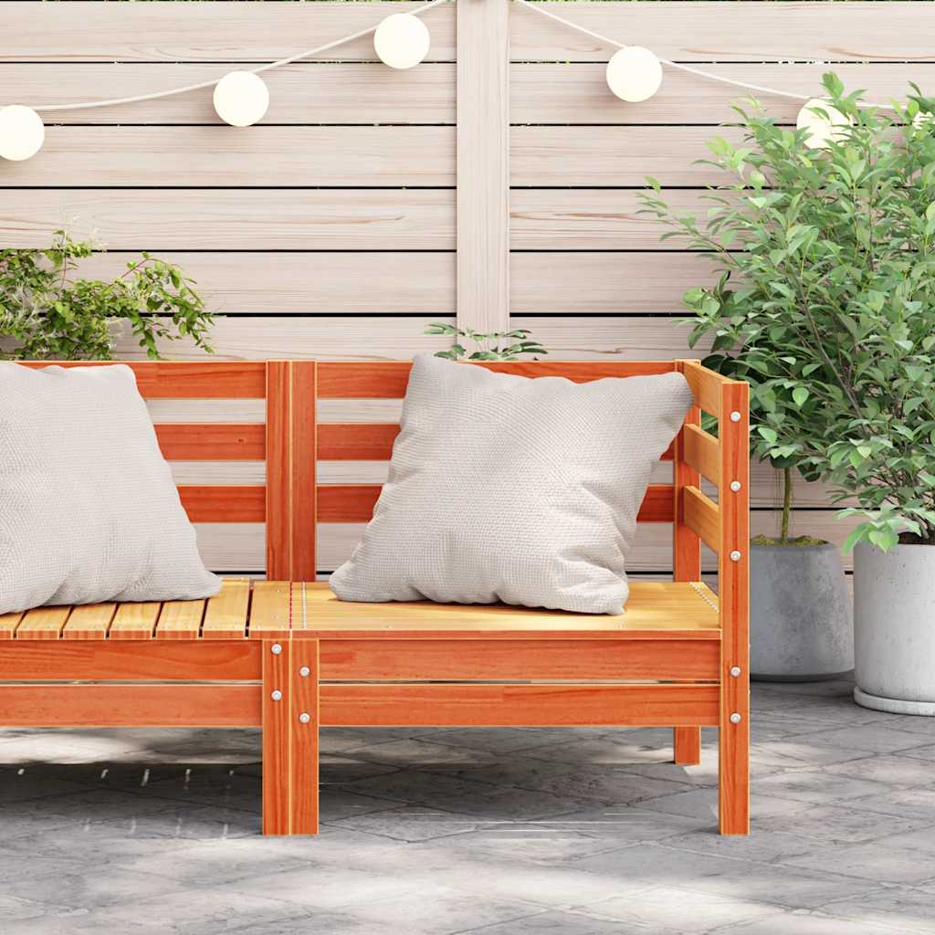 Kutna vrtna sofa voštano smeđe boje od masivne borovine