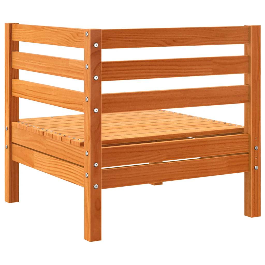 Kutna vrtna sofa voštano smeđe boje od masivne borovine