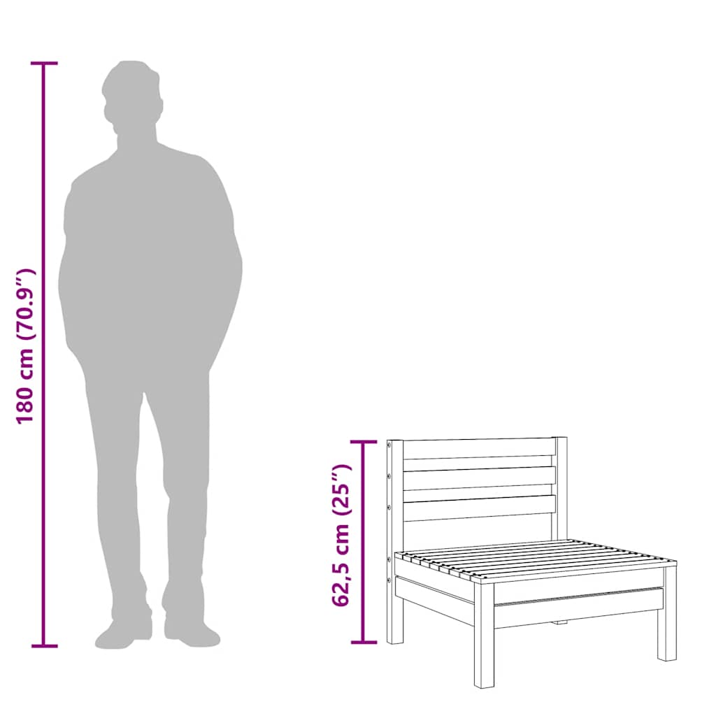 Vrtne sofe bez naslona za ruke 4 kom od impregnirane borovine