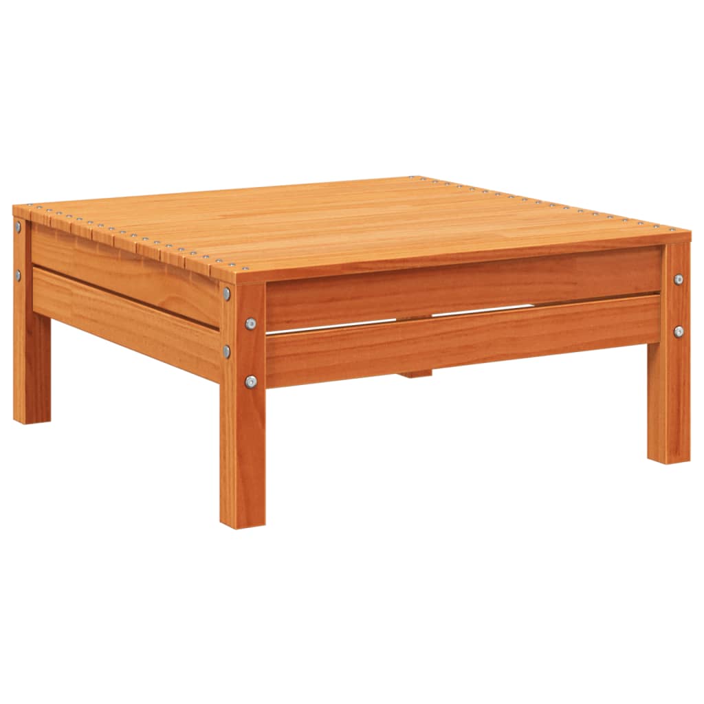 Vrtni trosjed s tabureom voštano smeđi od masivne borovine