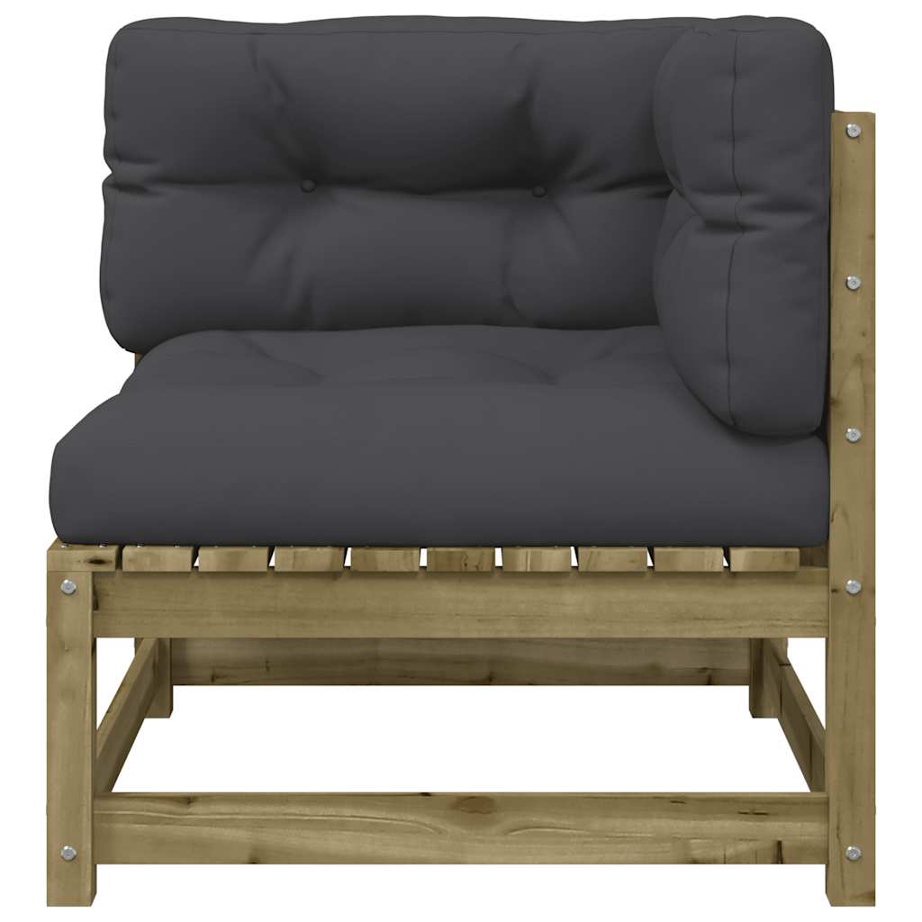 Kutna vrtna sofa s jastucima od impregnirane borovine