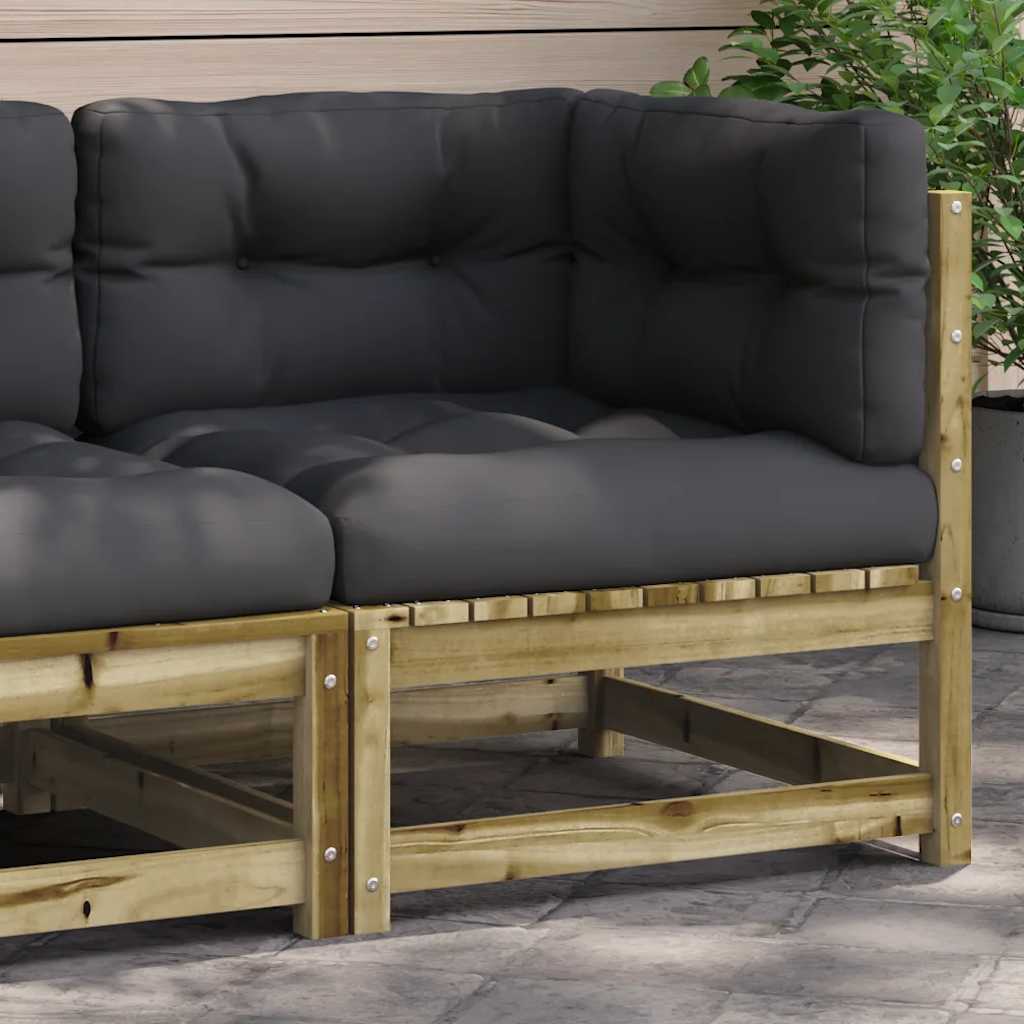Kutna vrtna sofa s jastucima od impregnirane borovine