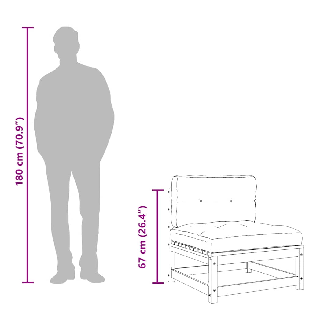 Vrtne sofe s jastucima 2 kom bijele od masivne borovine