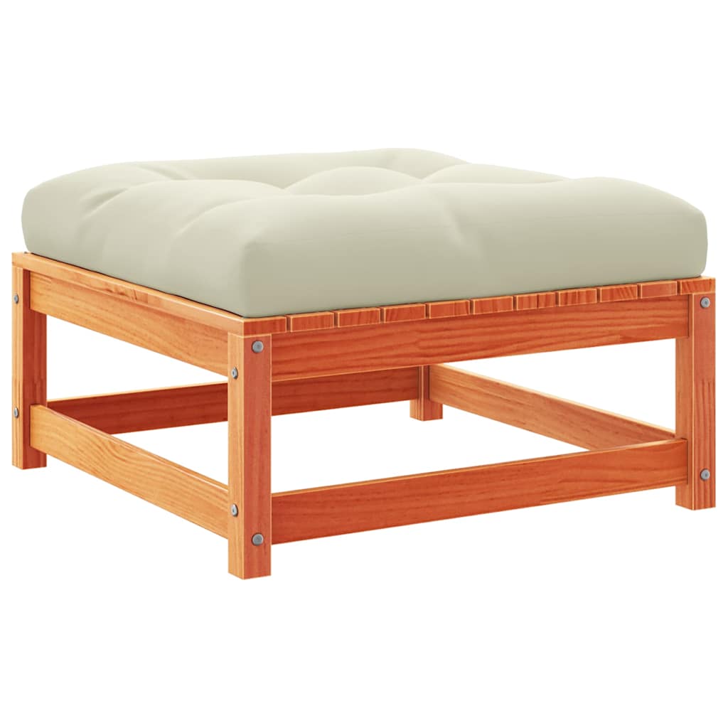 Vrtni taburei s jastucima 2 kom voštano smeđe od borovine