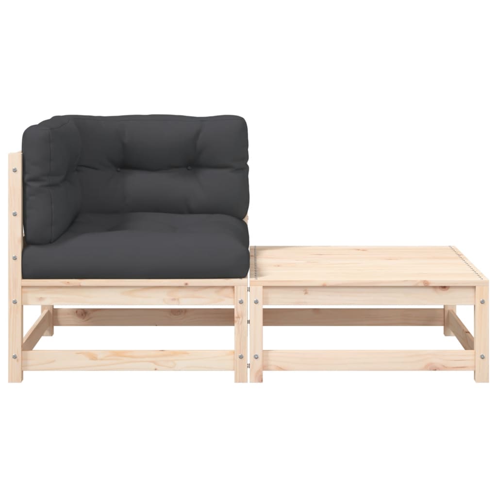 Kutna vrtna sofa s jastucima i tabureom