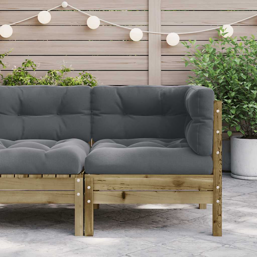 Kutna vrtna sofa s jastucima od impregnirane borovine
