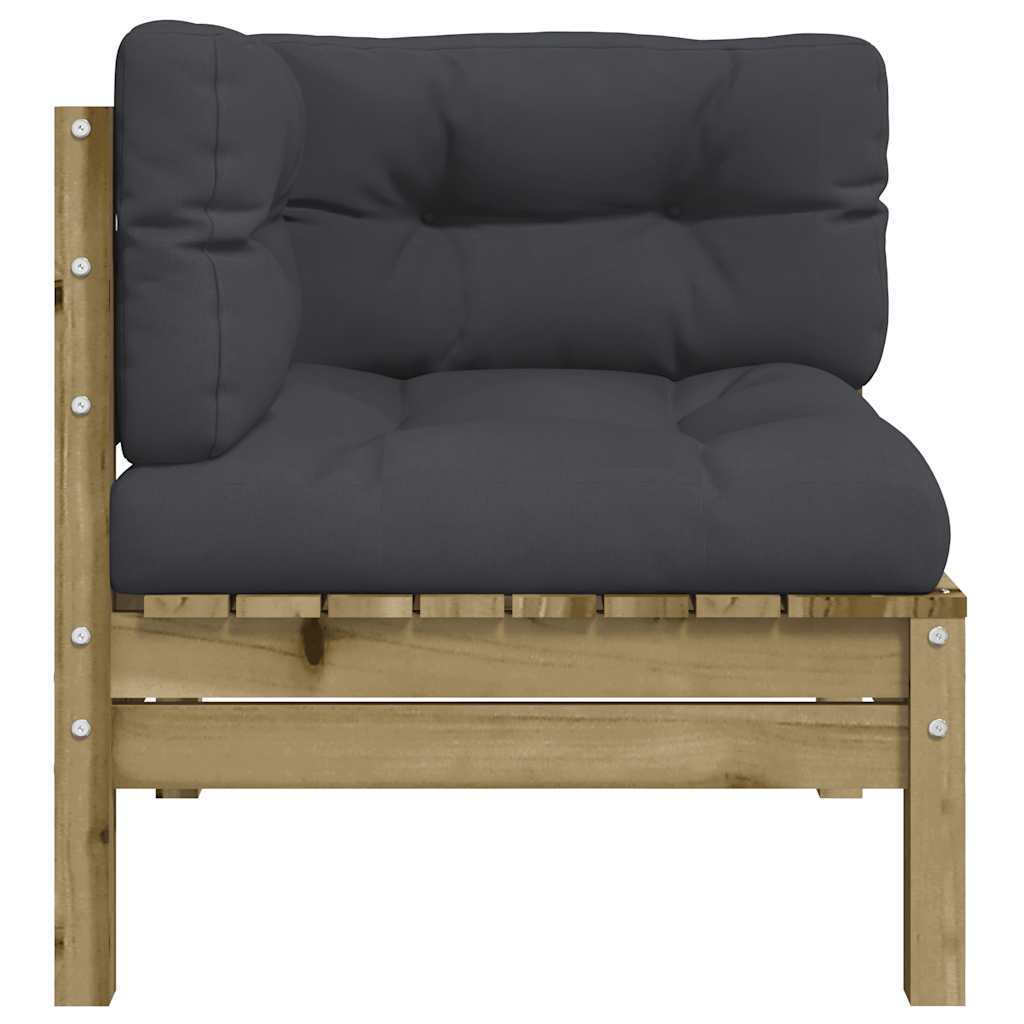 Kutna vrtna sofa s jastucima od impregnirane borovine
