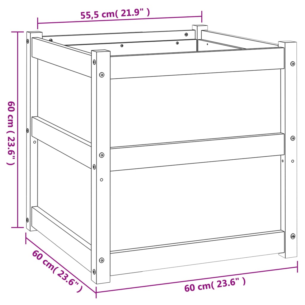 Vrtna sadilica 60 x 60 x 60 cm od masivnog drva duglazije