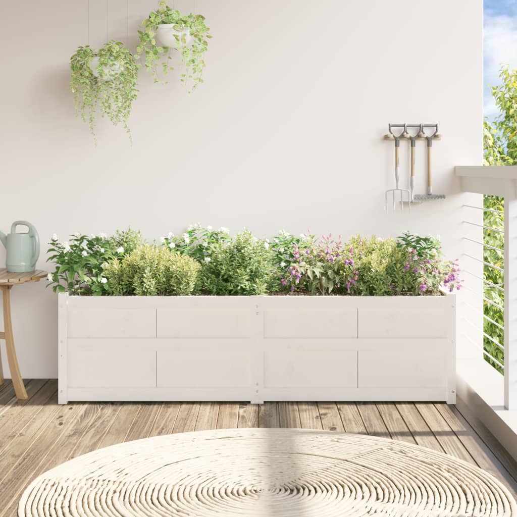 Vrtna sadilica bijela 180x50x50 cm od masivne borovine