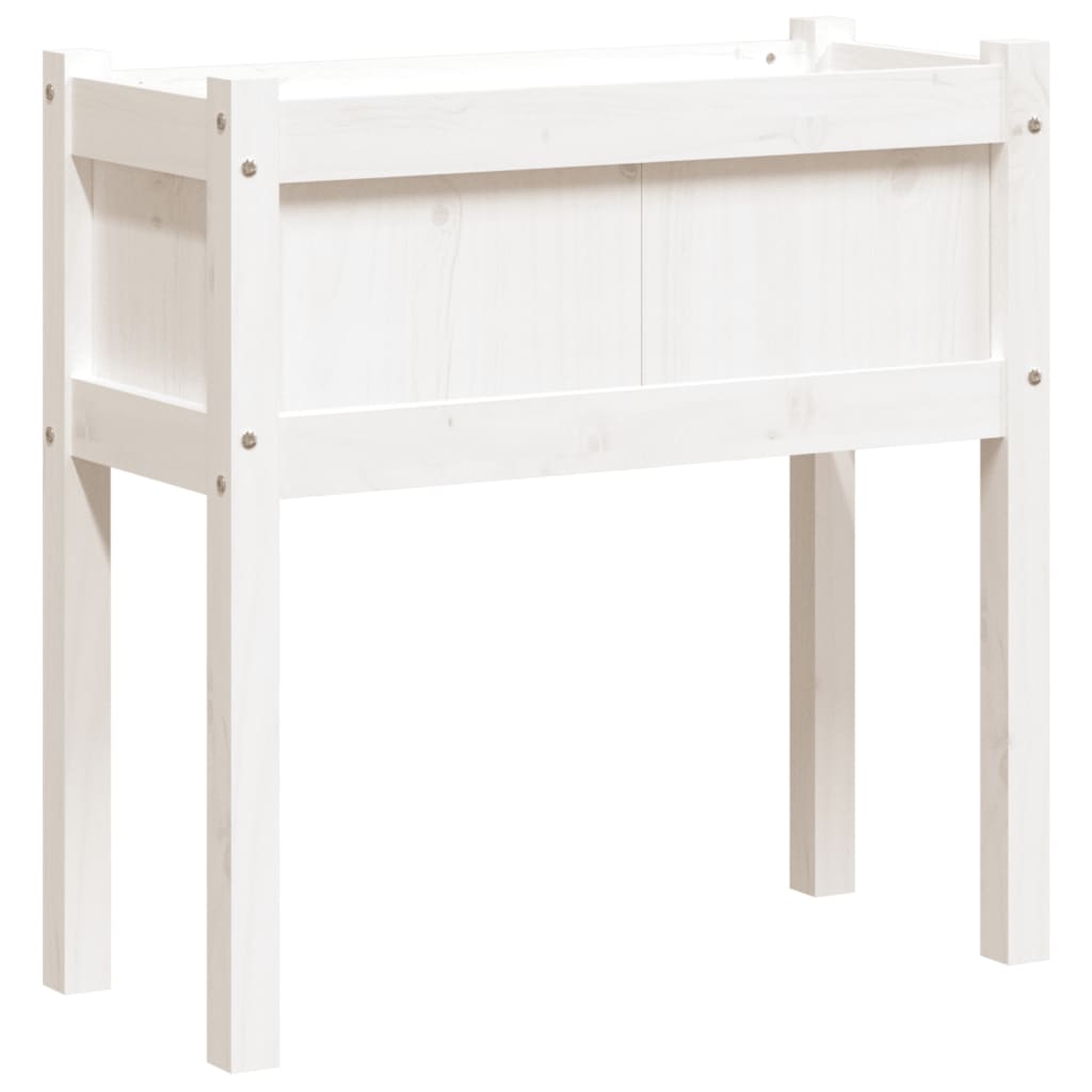 Vrtne sadilice s nogama bijela 70x31x70 cm od masivne borovine