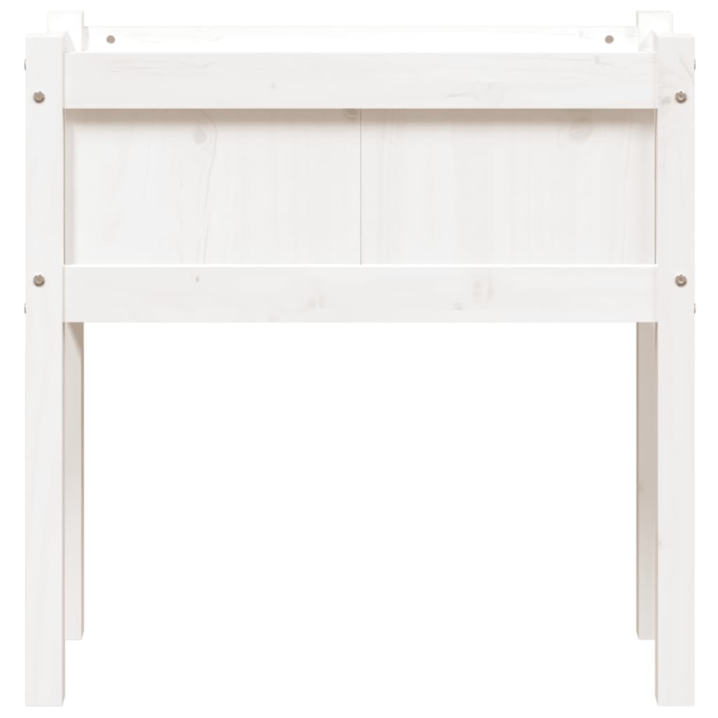 Vrtne sadilice s nogama bijela 70x31x70 cm od masivne borovine