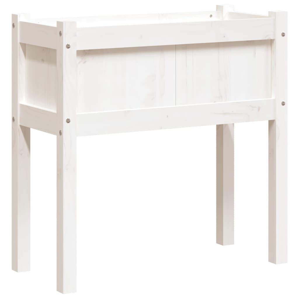 Vrtne sadilice s nogama bijela 70x31x70 cm od masivne borovine