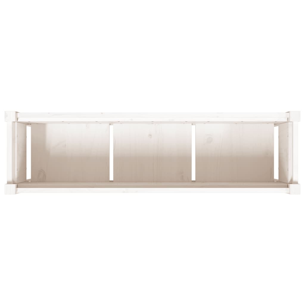 Vrtna sadilica s nogama bijela 110x31x70 cm od masivne borovine