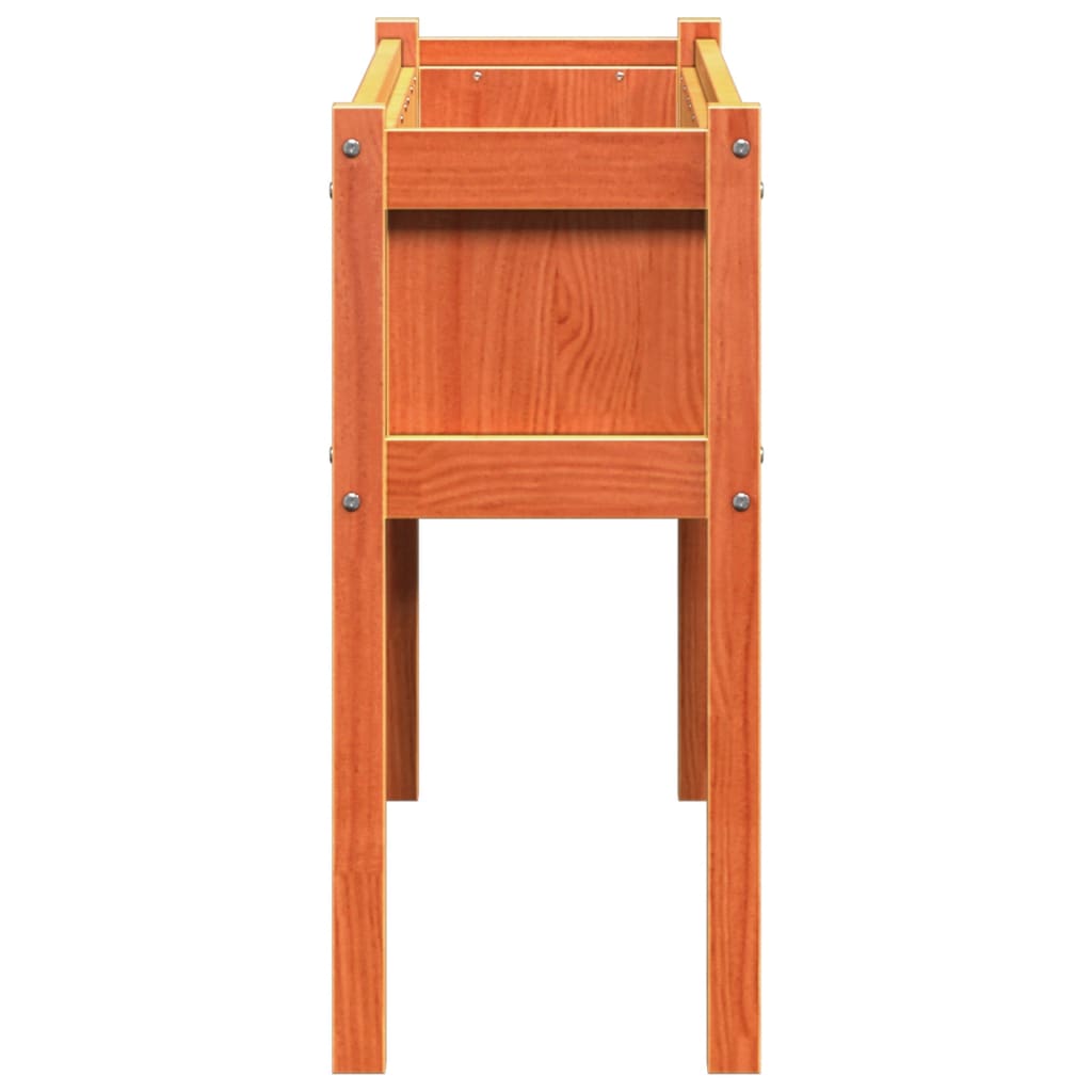 Vrtna sadilica s nogama voštano smeđa 110x31x70 cm od borovine