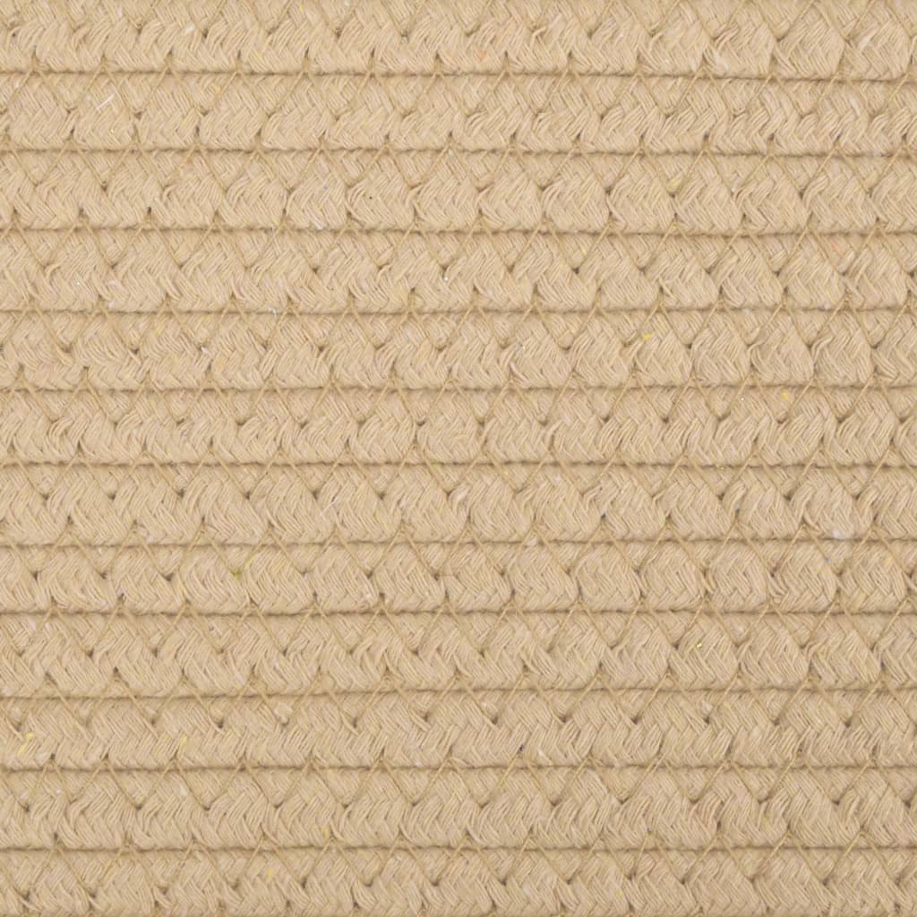 Košara za pohranu bež-bijela Ø 51x33 cm od pamuka