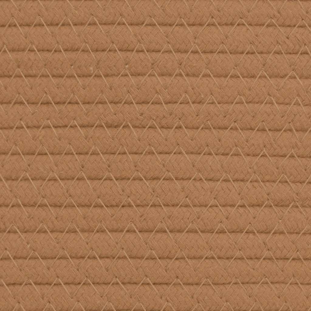 Košara za pohranu smeđe-bijela Ø 40 x 35 cm pamučna
